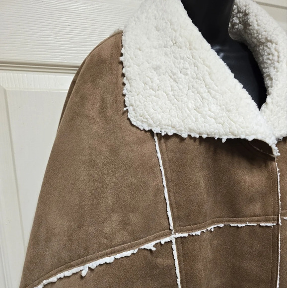 Chico’s Poncho Cape Jacket Sherpa Sz8/10 - Picture 7 of 17